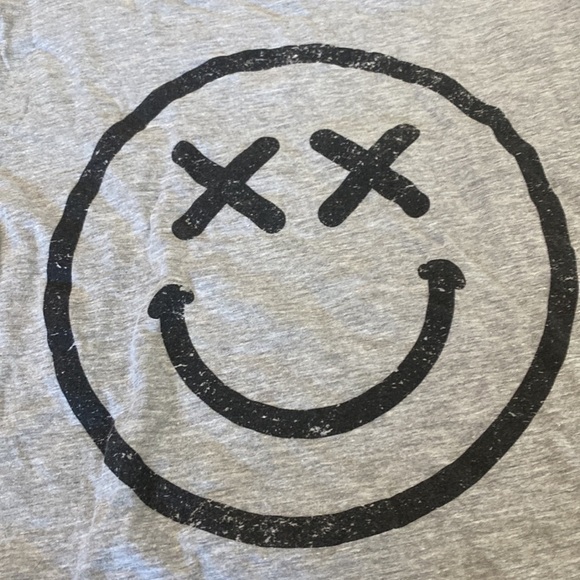 Pixie Lane Girl’s Grey Smiley Face Graphic T-Shirt Size 14 - Picture 2 of 5